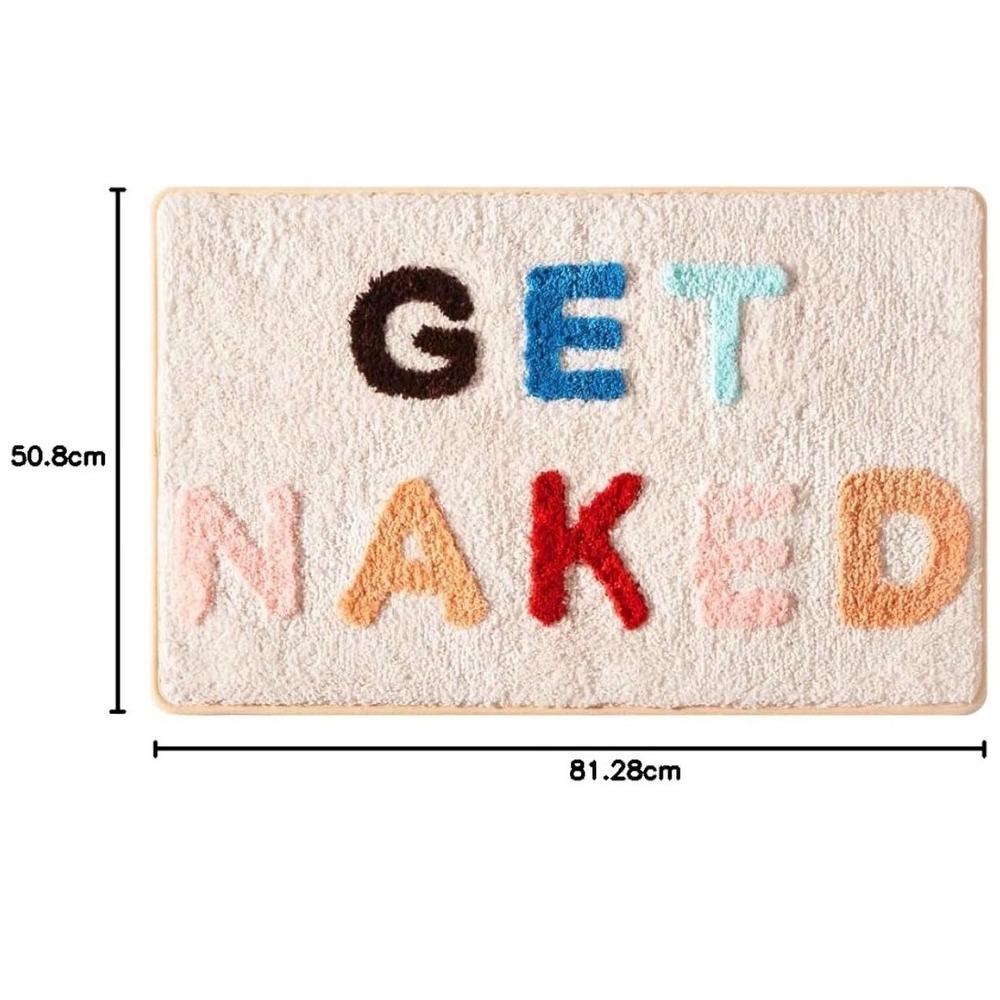 Abound Lifestyle Get Naked Bath Mat Tufted Microfiber Non-Slip Rug 32x20 Cream - Picture 2 of 8